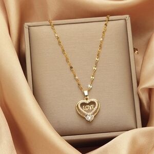 Goldtone Heart Pendant Necklace